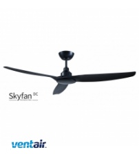 Ventair Skyfan DC Ceiling Fan 60" with Remote Control & No Light - Black